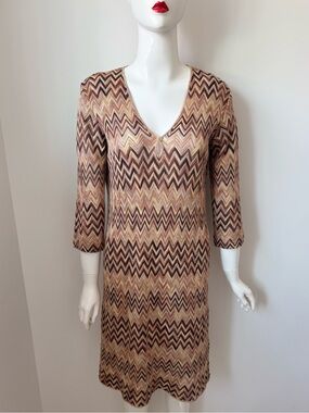 Missoni chevron knit woven zigzag dress